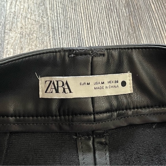 Zara Full Length High Rise Francoise Faux Leather Pants - Picture 7 of 8